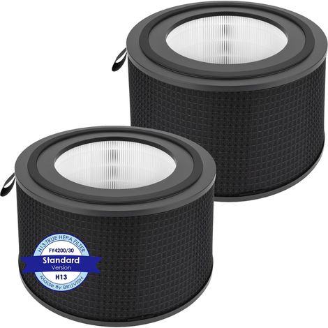(2 Stück) FY4200 Ersatz-HEPA-Filter, kompatibel mit den Luftreinigern der Philips 4200 Serie AC4220 und AC4221, AC4221/11, H13 True HEPA-Filter, 4-in-1-Filter, Aktivkohlefilter (1/5)