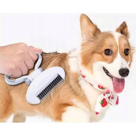 Ergonomische, doppelseitige Unterfellbürste für Hunde und Katzen (1/4)