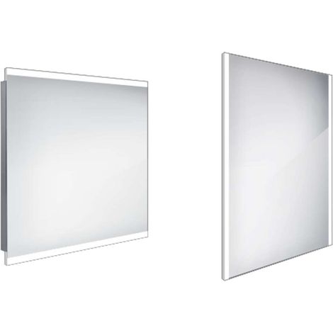 Nimco Spiegel - Spiegel mit LED-Beleuchtung, 80x70 cm, Aluminium ZP 12003