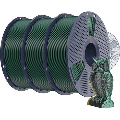 Filamento para impresora 3D, efecto bicolor, duradero y flexible, verde y negro. (1/2)