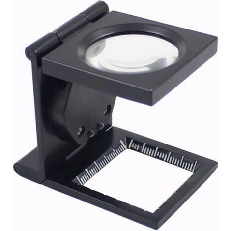 Loupe compte-fils pliable avec cadre en métal peint en noir (1/5)