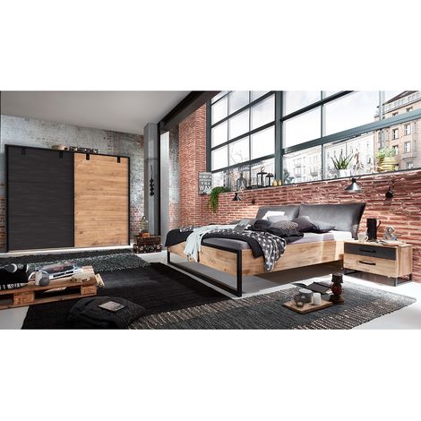 Schlafzimmer Set 4-tlg. DAVENPORT-43 mit Bett 180x200 in Eiche (1/5)