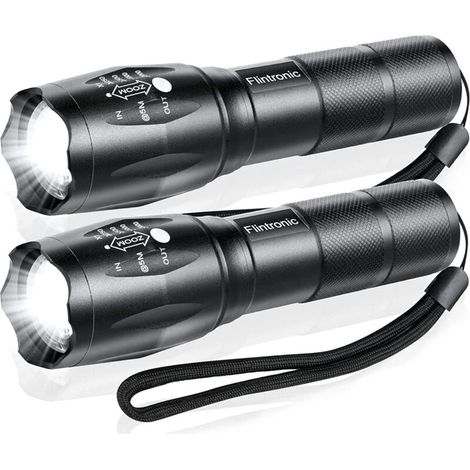 Extrem leistungsstarke Taschenlampe, 2 Stück, 3000 Lumen, 5 Leuchtmodi, wasserdicht und stoßfest, ideal für Outdoor-Aktivitäten und Notfälle (1/5)