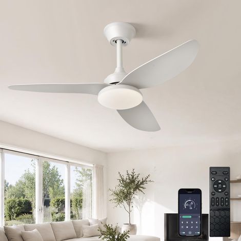 Deckenventilator mit Lampe 100 cm, integrierte LED Beleuchtung, DC Motor leise, 6 Stufen, dimmbar, Memory Funktion, für Schlafzimmer & Wohnzimmer (1/5)