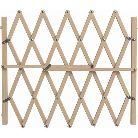 Nordlinger – Barrière extensible pour chien en bois FSC 83 cm – Ajustable de 65 à 104 cm – Système de fermeture à pression – Protection pour animaux