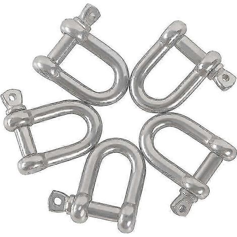 Manilles en D M8 en acier inoxydable 304, goupille, vis, boucle, manille droite (1/5)