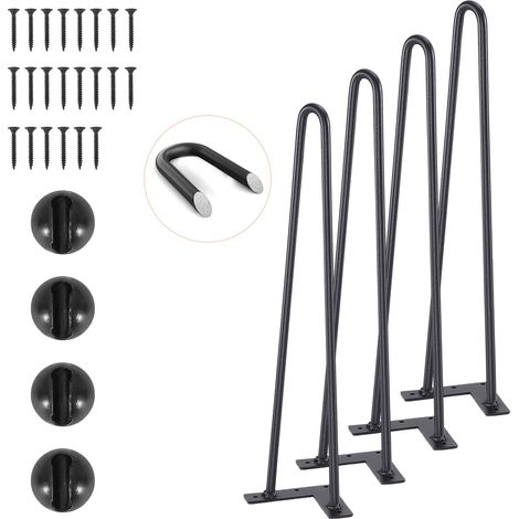 VEVOR Gambe per Tavolo a Forcina da 4 Pezzi con Piastra di Montaggio, Kit di Gambe per Scrivania Lunghezza 48,2 cm in Acciaio Capacità Carico max. 227 kg, Gambe per Mobili per Tavolo da Casa Ufficio (1/5)