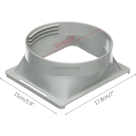 Tuyau d'Évacuation pour Climatiseur Mobile 15 cm / 13 cm - Tuyau d'Échappement d'Air Chaud avec Embout Plat et Bec de Canard, Raccord Universel pour Unité Climatisation Portable