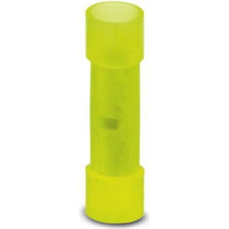 Prolongateur - Raccord Bout À Bout - Section 4 À 6 Mm² - Entièrement Isolé - Jaune - Longueur 27 5 Mm - Cuivre Étame - 25 Pièces (1/2)