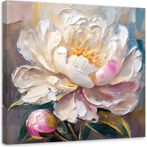 Tableau sur toile Tableau sur toile Pivoine peinte 60x60 (1/5)