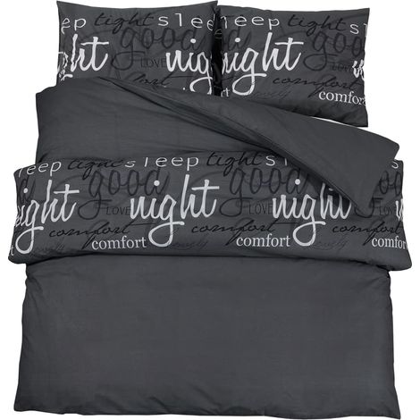 Ensemble de housse de couette,Parures de lit Noir 155x220 cm Coton CFW33538 (1/5)