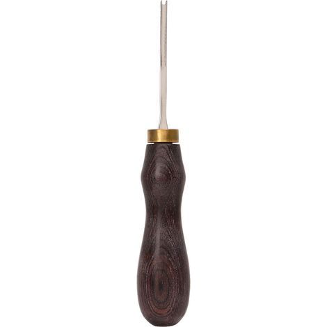 Tragbares, professionelles Werkzeug zum Abschrägen, Trimmen und Fasen von Leder für Heimwerkerprojekte, Griff aus Ebenholz, 4 x 1,8 mm Klingen (1/5)