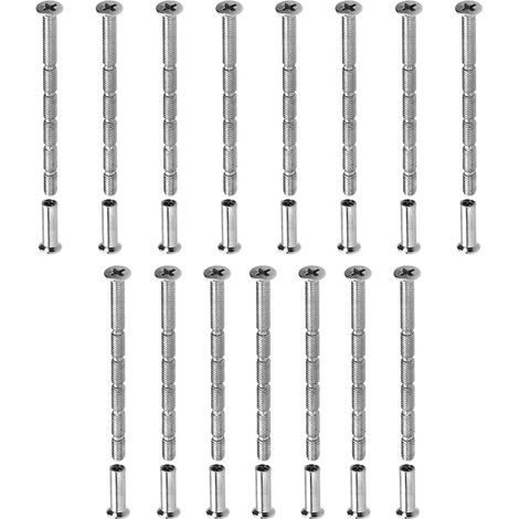 Vis de Poignée de Porte - M4 x 60 mm - Acier Inoxydable - Avec Manchons M4 x 16 mm - Pour Portes Tiroirs Armoires - Lot de 15