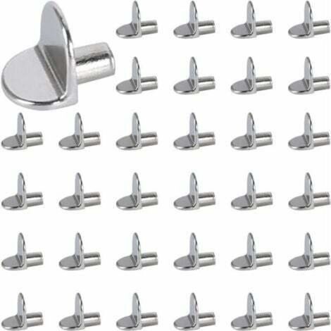 40Pcs Shelf Clips 5mm Shelf Clips Shelf Support Pegs Pin Shelf Pins DIY Shelf Support Stainless Steel (1/5)