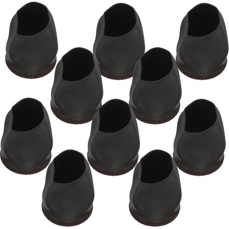Lot de 10 butées roulettes noires en TPE pour chaises et meubles