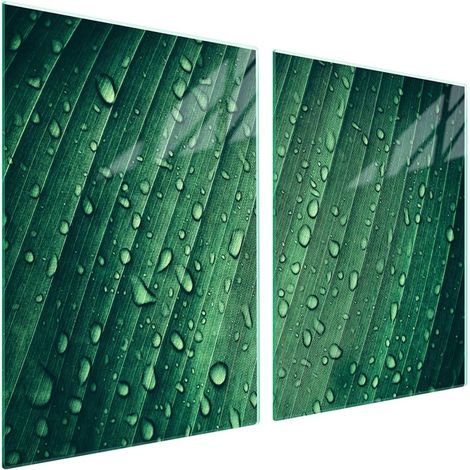 Plaque de protection en verre pour poêle 2x45x52 Drops (1/5)