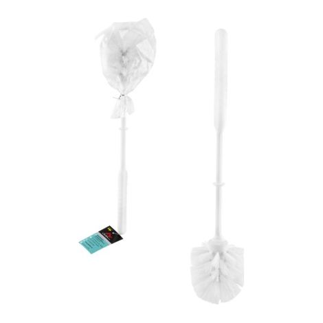 Lauxa Home weiße Toilettenbürste, Kunststoffgriff, runde Form, 34/37 cm (1/4)