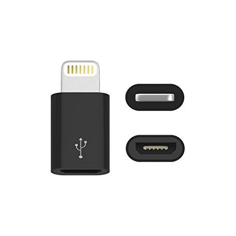 Adaptador USB Micro B a Lightning  Negro (1/4)