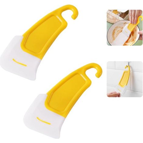 Set di 2 spatole in silicone, facili da pulire, non lasciano residui, resistenti al calore, realizzate in silicone, spatole da cucina per pulire, cucinare e cuocere al forno. (1/5)