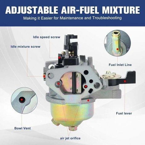 Kit carburateur pour Honda GX390 GX340 avec filtre à air, lanceur à rappel, bougie d'allumage, bobine d'allumage 13 CV 11 CV, kit carburateur pour moteur 4 temps 16100-ZF6-V01 (1/3)
