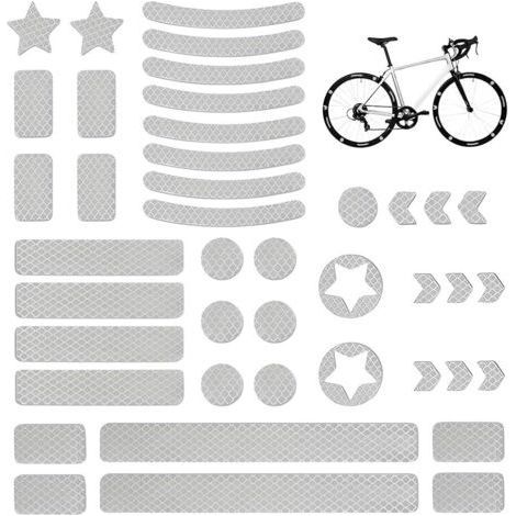 42 Stück reflektierende Aufkleber, wasserfeste reflektierende Fahrradaufkleber, hochsichtbare Aufkleber, reflektierendes Klebeband für Motorradhelme, reflektierendes Klebeband für Autos und Kinderwage (1/5)