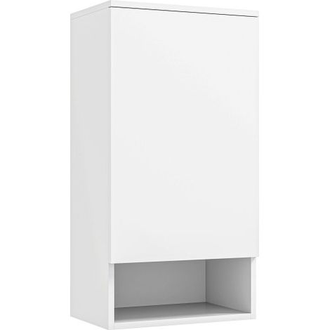 Armoire murale à portes, armoire de salle de bains, armoire de cuisine avec rangements réglables, compartiment ouvert, armoire médicale murale montage mural blanc 40 x 27 x 77 cm (1/5)
