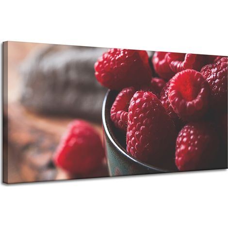 Lienzo impreso "Cocina Frambuesa Roja" 120x60 cm