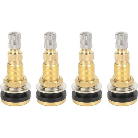 Lot de 4 tiges de Valve de Pneu TR618A pour Tracteur, Doré