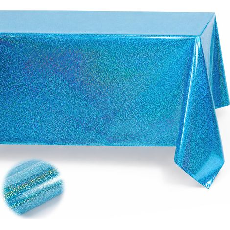 Nappe Bleue Pailletée Anniversaire 137x274 cm (1/5)