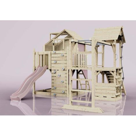 Polarplay Spielturm Luna aus Holz in Rosa (1/4)