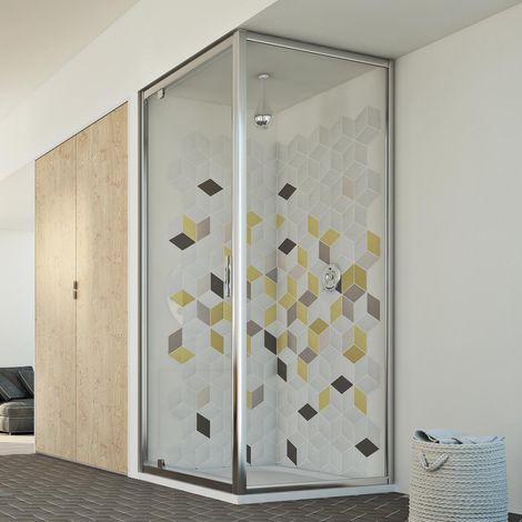 Duschkabine Klarglas h 198 mod. Cristal Duo 1 Tür 90x90 Öff. 90 cm