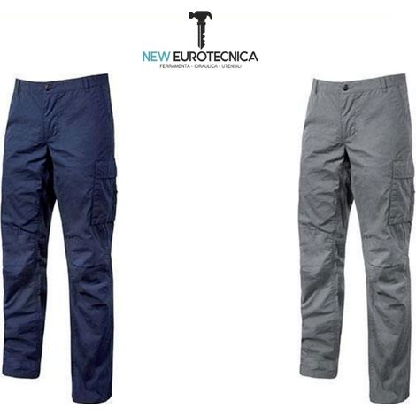 Pantalone da lavoro slim fit baltic u-power - colori grigio e blu variante xxl - blu