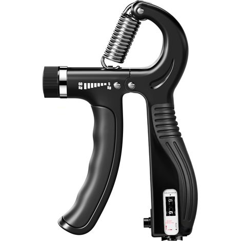 Gewichtheberklemme – 1 Stück – Stahl und Kunststoff – Einstellbarer Widerstand 10–60 kg – Für Sportler und Rehabilitation – Schwarz (1/5)