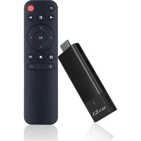 Lecteur multimédia Android 10.0 supportant la 4K, noir, 93,6 x 33 x 13 mm, avec télécommande, box TV (1/5)