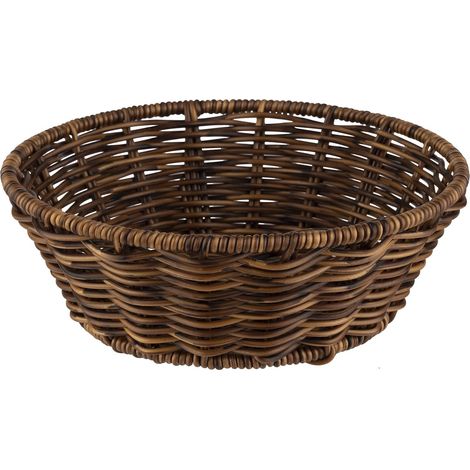 APS 40341 - Cestino rotondo COVE, in vimini marrone, in polipropilene, contenitore in vimini, cestino per panini, cestino per alimenti, diametro 20 cm, altezza 7 cm, marrone (1/5)
