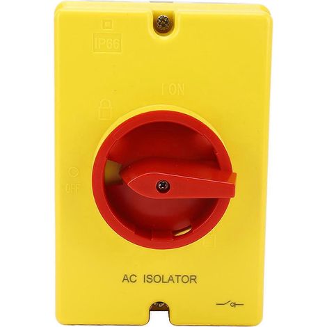 Interrupteur sectionneur solaire 4P 415V 25A, boîtier étanche IP66 pour usage extérieur