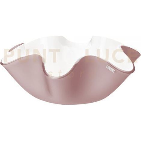 CENTROTAVOLA PICCOLO SOFT IN CRISTALLO ACRILICO BIANCO E ROSA CIPRIA