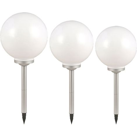 Set di 3 sfere luminose a LED solari per esterni Lampade per illuminazione da esterno Faretto bianco IP44 Giardino Cortile Percorso
