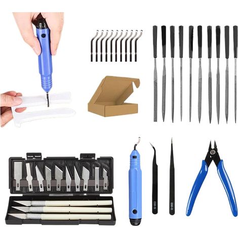 Accessoires pour Imprimante 3D Ensemble D'Outils Portables, Pince À Épiler, Complet Pincette, Outil d'Ébavurage, Pince, Kit de Nettoyage pour Loisirs Créatifs, Modélisme (1/5)
