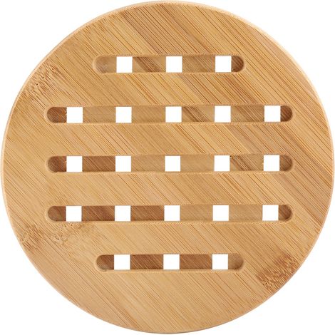 Tapis De Table Rond En Bambou - Résistant À La Chaleur Pour Casseroles Et Bols - Protection Cuisine - Lot De 1 (1/5)