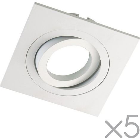 Pack 5 Focos empotrables cuadrado CLASSIC blanco