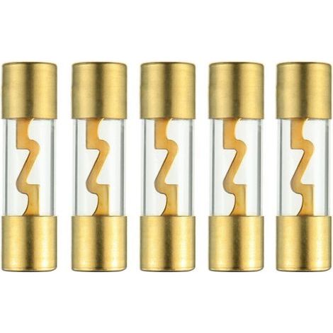 Fusible audio AGU en verre plaqué or 60A pour voiture/auto/bateau, protection contre les surtensions des amplificateurs stéréo audio (lot de 5) (1/4)