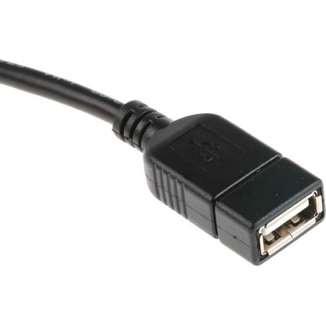 Câble USB RS PRO, USB A femelle vers Micro USB B mâle, Noir, 150mm ( Prix pour 1 ) (1/3)