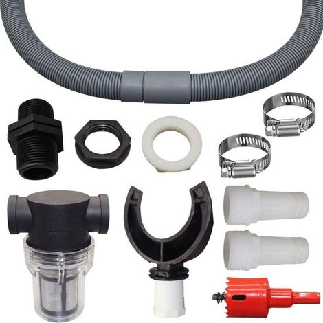 Tuyau de collecte d'eau de toit, collecteur de pluie, collecteur de pluie avec filtre, kit de collecteur de pluie, raccords en PVC, collecteur de descente (100 mm) (1/5)