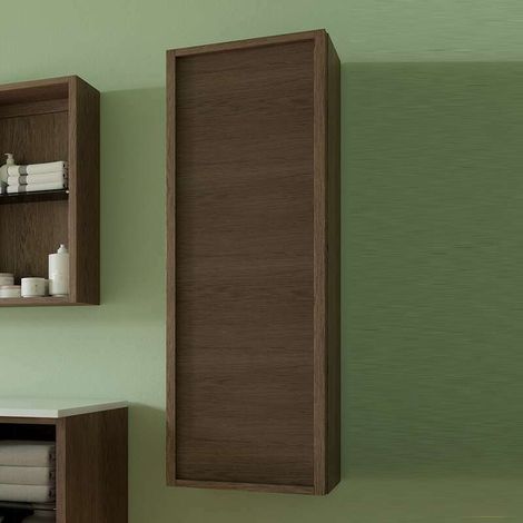 Collezione Lag - Colonna sospesa reversibile - Aspetto marrone lucido 120 cm - 3 ripiani - ByCA