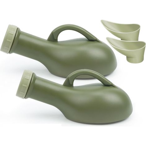 Lot de 2 bouteilles d'urine pour homme et femme - 1000 ml - Portable - Anti-déversement - Avec vis - Pour lit et personnes âgées - En voiture (1/5)