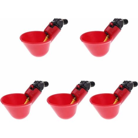 Ensemble de 5 abreuvoirs automatiques en plastique pour poulets, volailles, système d'hydratation pour cages ou élevage domestique.-AquaForge (1/5)
