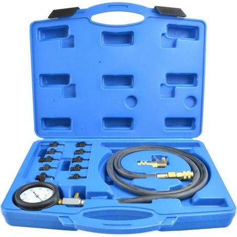 Testeur de pression d'huile geko g02507 10 adaptateurs flexible 120 cm