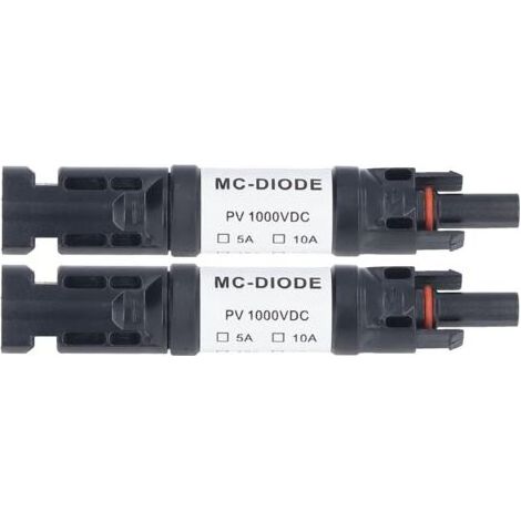 Lot de 2 Pièces de Connecteur PV Solaire 1000 V connecteur MC4,Diode Anti-retour Intégrée IP68 étanche pour Connexion Panneau Solaire(20A) (1/5)