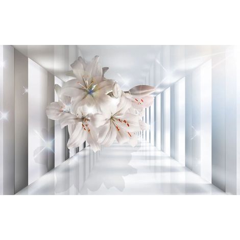 Magnetmatte für Heizkörperverkleidung, dekorative weiße 3D-Blumen, 60x100cm (1/3)